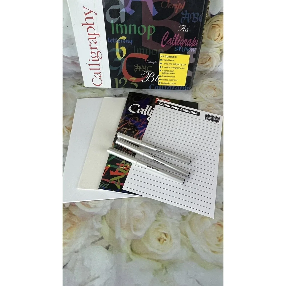 Calligraphy Set Walter Foster Writing Drawing Kit Pens Paper Instruction Guide